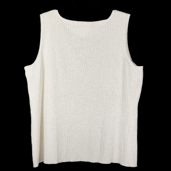 Gold Metallic Scoop Neck Sleeveless Ribbed Tank - Picture 2 of 6